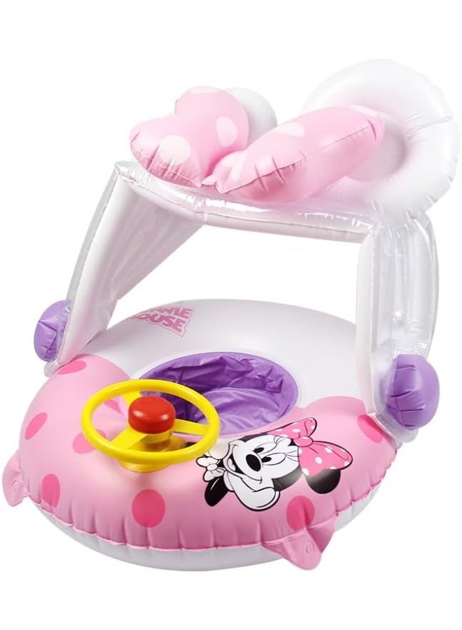 تابيت عوامة حمام سباحة للأطفال، قارب عائم لحمام السباحة مع مظلة واقية من الشمس، عوامة حمام سباحة قابلة للنفخ، حلقة يخت، مظلة، مقعد تدريب سباحة قابل للنفخ للأولاد والبنات، هدية مثالية لحفلات الصيف الخارجية - Image 4